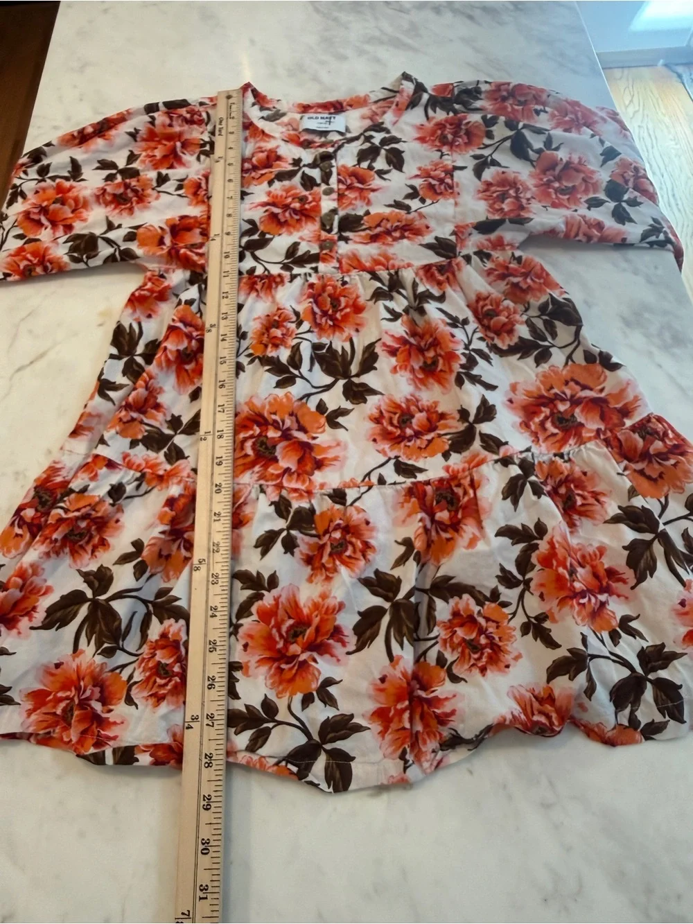 Old Navy Girls Floral Tiered Dress Large 10-12 Cotton Rayon Boho Fall